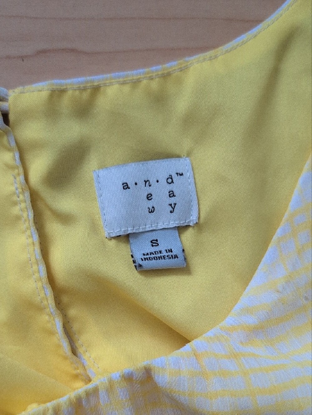 Yellow Tiered Summer Dress with Elastic Waist - Picture 3 of 3